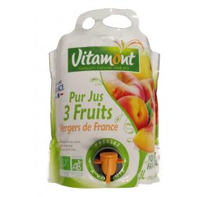PUR JUS 3 FRUITS VERGERS DE FRANCE 3L