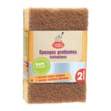EPONGES GRATTANTES X2 ECO VERTE&MARRON